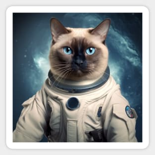 Astronaut Cat in Space - Tonkinese Sticker